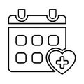 Schedule Medical Examination Icon In Outline Style
