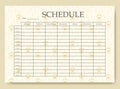 Schedule minimalist planner page design with esoteric pattern.