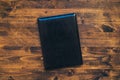 Schedule notepad business agenda with leather covers top view