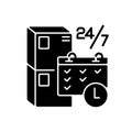 Schedule package pickup black glyph icon Royalty Free Stock Photo