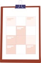 Schedule Paper Sheet On Tablet Royalty Free Stock Photo