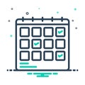 Mix icon for Schedule Planning, planification and project Royalty Free Stock Photo