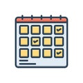 Color illustration icon for Schedule Planning, planification and progress Royalty Free Stock Photo