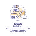 Schedule redelivery concept icon