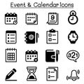 Schedule, Reminder, calendar & event icon set Royalty Free Stock Photo