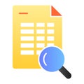 Schedule search flat icon. Timetable and magnifier vector illustration isolated on white. Search agenda gradient style