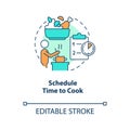 Schedule time to cook concept icon