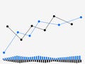 Schedule of trading on the stock market. Trader screen Forex, stock candles. Vector