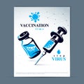 Scheduled vaccination theme presentation flyer.