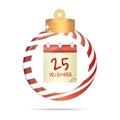 scheduler in a christmas bauble. Vector illustration decorative design Royalty Free Stock Photo