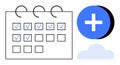 Scheduling and Task Management Concept with Calendar and Add Symbol Royalty Free Stock Photo