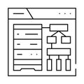 schema development database line icon vector illustration