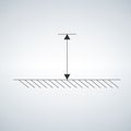 Schematic arrow that shows mesurement high from the ground r object Royalty Free Stock Photo