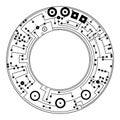 Schematic diagram - plan of electronic circuit Royalty Free Stock Photo