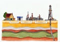 Where does gas come from - educational illustration