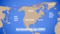 Schematic map of the Northwest Passage Royalty Free Stock Photo