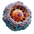 Schematic Representation of Cancer Cell Structure Generated by AI Royalty Free Stock Photo