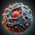 Schematic Representation of Cancer Cell Structure Generated by AI Royalty Free Stock Photo