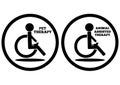 Schematic representation of a disabled person in a wheelchair wi