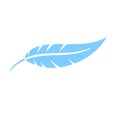 Schematic simple icon feather. Silhouette and stencil