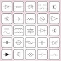 Schematic symbols in electrical engineering set eps10