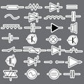 Schematic symbols in electrical engineering stickers eps10