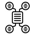 Scheme data icon outline vector. Study case