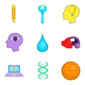 Scheme icons set, cartoon style Royalty Free Stock Photo