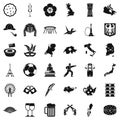 Scheme icons set, simple style Royalty Free Stock Photo