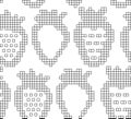 Scheme for knitting. Seamless geometric pattern with decorative berries. Vector texture. Cartoon for embroidery.