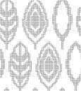 Scheme for knitting. Seamless geometric pattern with decorative leaves. Vector texture.