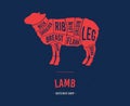 Scheme of lamb. Meat cuts.