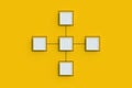 Scheme made from empty buttons. Hierarchical organizational chart concept