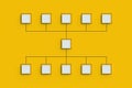 Scheme made from empty buttons. Hierarchical organizational chart concept