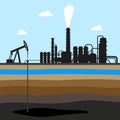 Scheme of oil production . industrial background. oil field