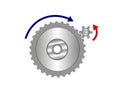 Scheme of the simplest gear in the form of two gears