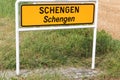 Schengen city road sign