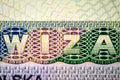 Schengen visa closeup macro Royalty Free Stock Photo