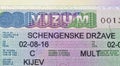 Schengen visa issued in Kiev closeup