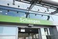 Schengen writing on airport arrivals