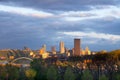 Schenley Park at Oakland neighborhood and downtown city skyline of Pittsburgh