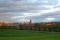 Schenley Park at Oakland neighborhood and downtown city skyline in Pittsburgh Royalty Free Stock Photo