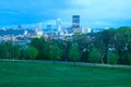 Schenley Park at Oakland neighborhood and downtown city skyline in Pittsburgh Royalty Free Stock Photo