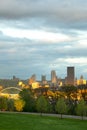 Schenley Park at Oakland neighborhood and downtown city skyline in Pittsburgh