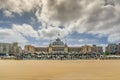 Scheveningen beach front with its famous `Kurhaus` Royalty Free Stock Photo