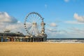 Beautiful day at Scheveningen beach, Netherlands with famous Pie Royalty Free Stock Photo