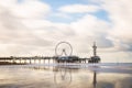 Beautiful day at Scheveningen beach, Netherlands with famous Pie Royalty Free Stock Photo