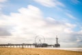 Beautiful day at Scheveningen beach, Netherlands with famous Pie Royalty Free Stock Photo