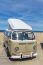 VW kombi van at the beach Royalty Free Stock Photo