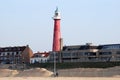 Lighthouse and the small district of Scheveningen Royalty Free Stock Photo